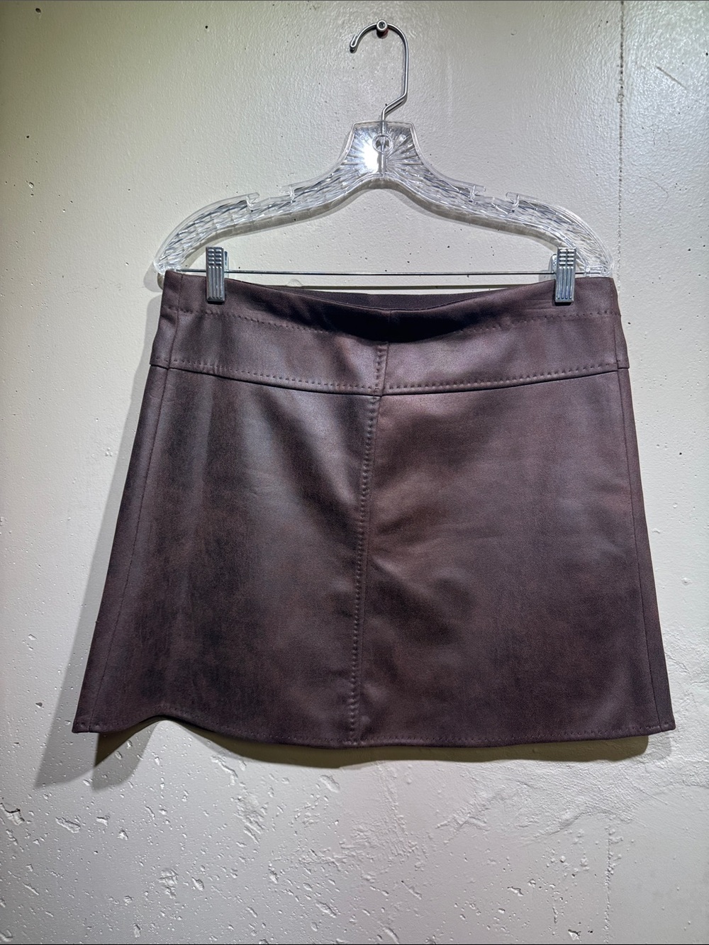 Max Studio Faux Leather Brown Mini Skirt